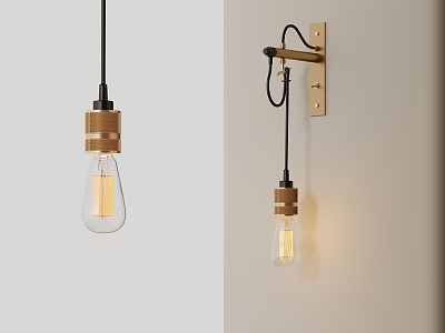 21 wall lamp industrial wind wall lamp chandelier 3d model