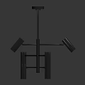 Modern Minimalist Furniture Chandelier Featuring Metal Arms And Cylindrical Shades