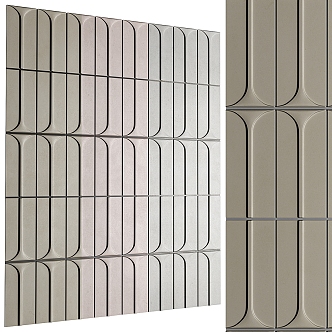 modern wall panel curved wall panel 3d model