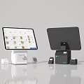 Modern Commercial POS Equipment Featuring Touchscreen Display Customer Monitor And Payment Devices