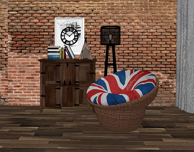 Industrial LOFT Side Cabinet Sideboard Lazy Sofa Combination 3d model