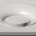 Modern Ceiling Design with Circular Oval Patterns White Smooth Surface and Ambient Lighting Effect