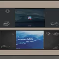 Smart Wall With Digital Displays Showing Windows Interface Time And Icons 3d model