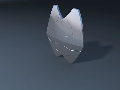 Metallic 3D Model With Geometric Cut Surface And Shiny Finish Design 3d model