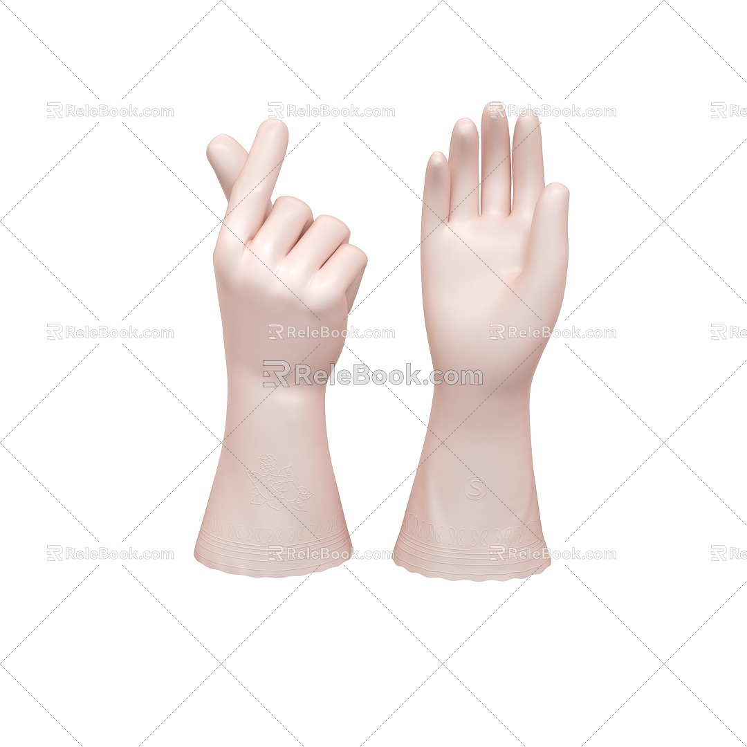 dishwashing gloves 3d model