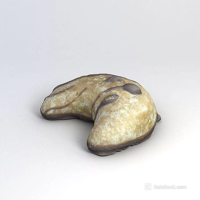Crescent Shaped Light Brown Pastry With Dark Speckles And Textured Surface Details 3d model 