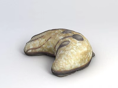 Crescent Shaped Light Brown Pastry With Dark Speckles And Textured Surface Details 3d model