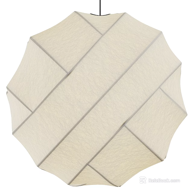 Stylish Ivory White Ceiling Light With Woven Texture And Crisscross Geometric Pattern 3d model 