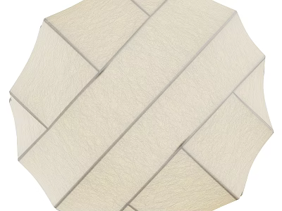 Stylish Ivory White Ceiling Light With Woven Texture And Crisscross Geometric Pattern 3d model