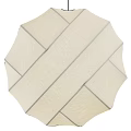 Stylish Ivory White Ceiling Light With Woven Texture And Crisscross Geometric Pattern