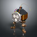 Mechanical Military Bomb With Timer Display Metal Legs And Colorful Cables