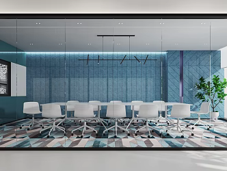 Modern Meeting Room Meeting Table and Chair 3d model