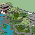 Ancient Architecture Traditional Chinese Garden Design With Pond Pavilions And Courtyard Layout