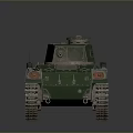 Green Military Tank With Tracks Turret Antenna And Detailed 3D Model Design