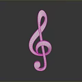 Silver Metallic G Clef Shaped Decorative Household Item With Shiny Surface