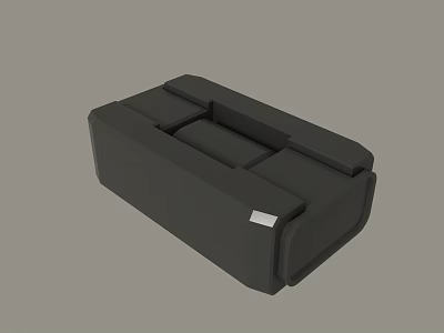Modern Black Rectangular Device With Compartments And White Label Feature 3d model