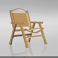 Light Wood Modern Simple Design Single Chair with Armrests and Comfortable Solid Structure 3d model