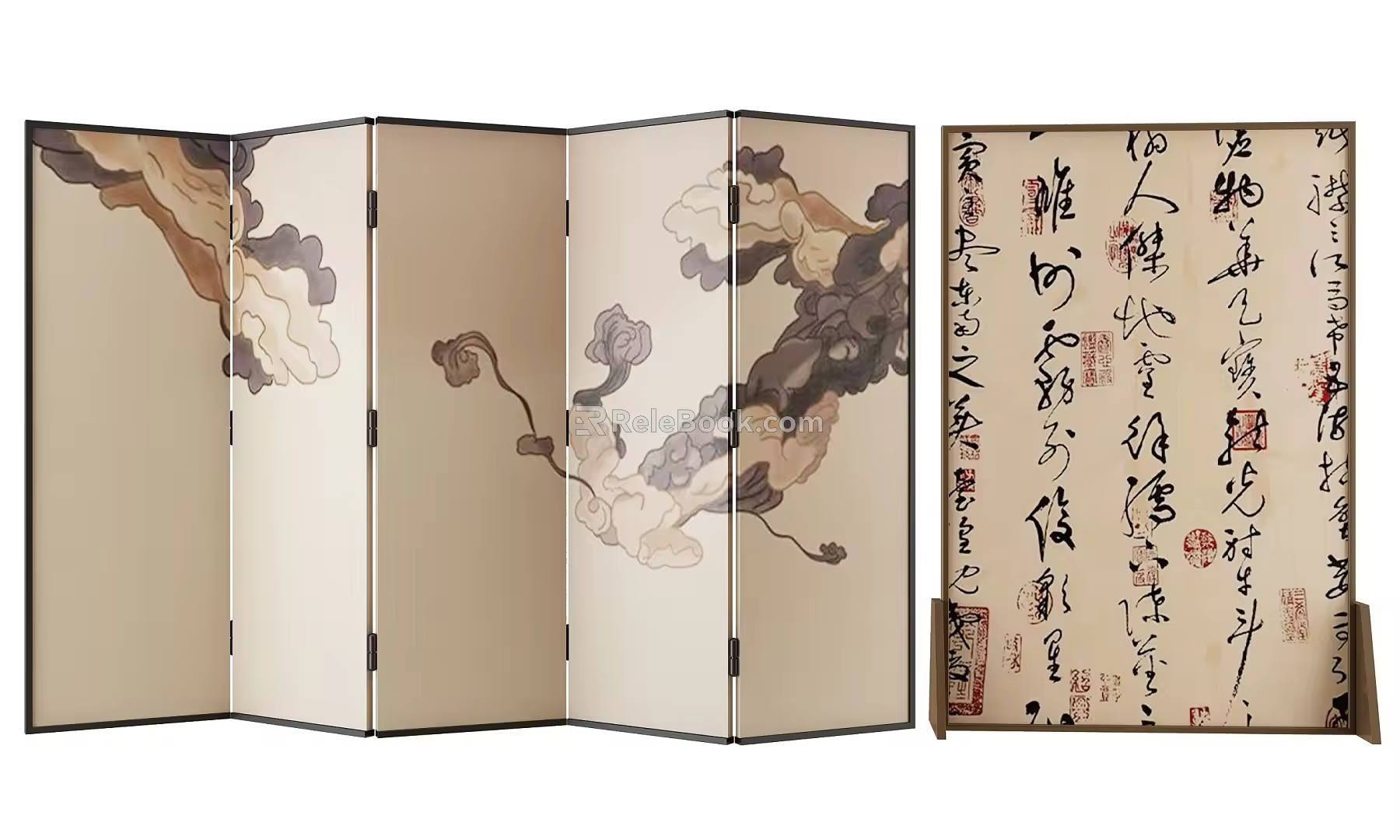 new chinese style screen 3d model