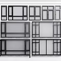 Various Window Frame Designs For Interior With Different Styles And Shapes 3d model