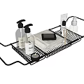 Bathroom Accessories Organizer With Metal Wire Rack Towel Soap Dish And Toiletries Bottles