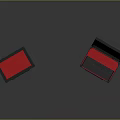 Red And Black Storage Boxes With Open Closed Lids And Red Interior 3d model