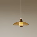 Modern Gold Pendant Light With Glass Shade Suspended Against Neutral Background