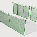 Green Metal Chain Link Fence Panels With Decorative Wavy Top Design