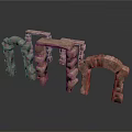 3D Rendered Decorative Stone Arch Structures With Various Architectural Designs