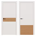 White Interior Doors With Black Handles And Vertical Horizontal Lines Design 3d model