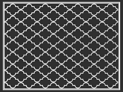 Intricate Ceiling Design With Geometric Lattice Pattern And Black White Decorative Lines 3d model