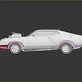 Silver And Red Muscle Car With Shiny Engine Hood Design And Reflective Wheels