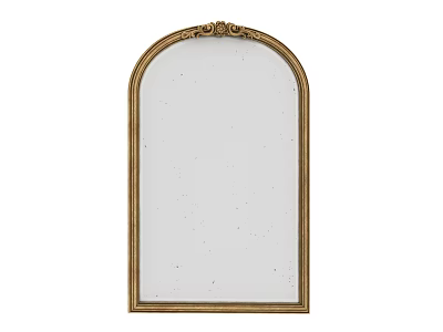 Elegant Golden Picture Frame Featuring Arched Top And Ornate Decorative Border 3d model