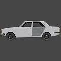 Classic White Four Door Sedan Featuring Vintage Front Design And Black Tires