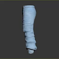 Casual Blue Cargo Pants With Multiple Pockets And Elastic Cuffs Design 3d model