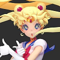 Anime Game Character With Blonde Twin Tails Red Hair Accessories Blue Eyes And Sailor Uniform