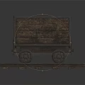 Vintage Wooden Mine Cart Featuring Metal Accents on Rustic Rails