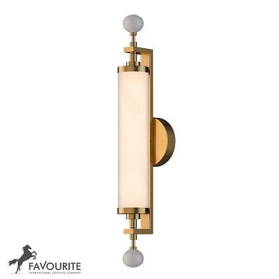 Elegant Modern Brass Wall Lamp With White Shade And Minimalist Design 3d model