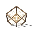 Modern Geometric Playground Equipment With Wooden Frame And Yellow Rope Net