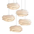 Modern White Pendant Lights With Soft Wavy Design For Interior Spaces 3d model