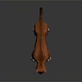 Reddish Brown Cougar With Yellow Eyes White Paws Standing In 3D Model On Dark Background
