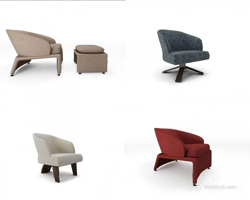 Modern Single Sofa Collection With Multiple Colors And Stylish Designs 3d model