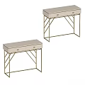 Modern Console Table With Sleek Top Metal Frame And Drawers For Entryway 3d model