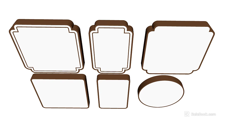 Modern Ceiling Lights In Various Shapes With Frame Design For Indoor Lighting 3d model