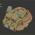 Copper Colored Futuristic Weapon 3D Model With Intricate Mechanical Structure And Launcher Design