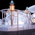 Futuristic Play Area With Slides Circular Tracks And Glowing Details