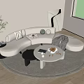 Modern Multiplayer Sofa Curved Sofa 3d model