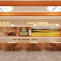 Warm Restaurant Interior Design With Round Pendant Lights Wooden Tables And Wall Decor