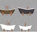 Elegant Freestanding Bathtub Designs With Copper Feet And Faucet In Various Colors