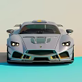 Silver Sports Car With Sleek Aerodynamic Design Yellow Stripe Accents And Black Wheels
