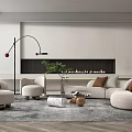 Modern Sofa Coffee Table Combination Multiplayer Sofa Fireplace 3d model